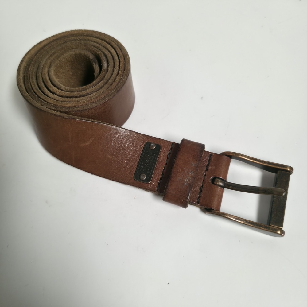 FOSSIL Genuine Leather Full Grain Cowhide Belt Brown Classic Mens 38